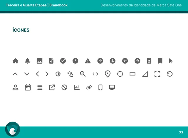 Sistema de identidade visual com logo e elementos gráficos
